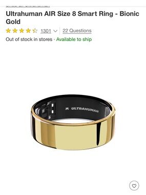 Ultrahuman AIR Smart Ring - Bionic Gold